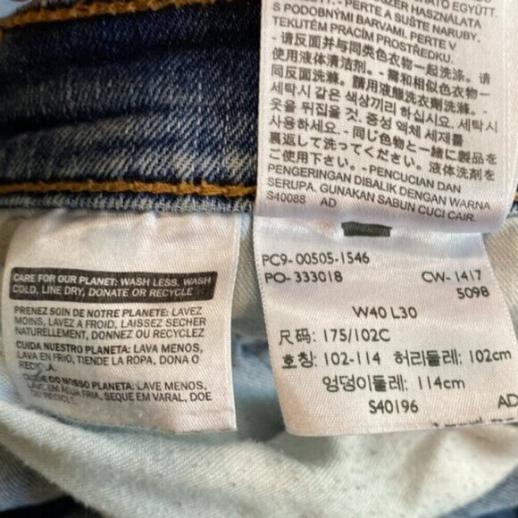 Levi's Straight Leg Blue Jeans Size 40 - Picture 14 of 15